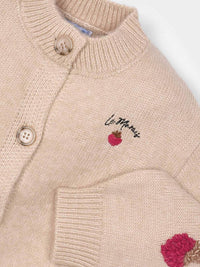 Casaco tricot fantasia Sesam-Verm (Vermelho Escuro)  para Menina - Mayoral