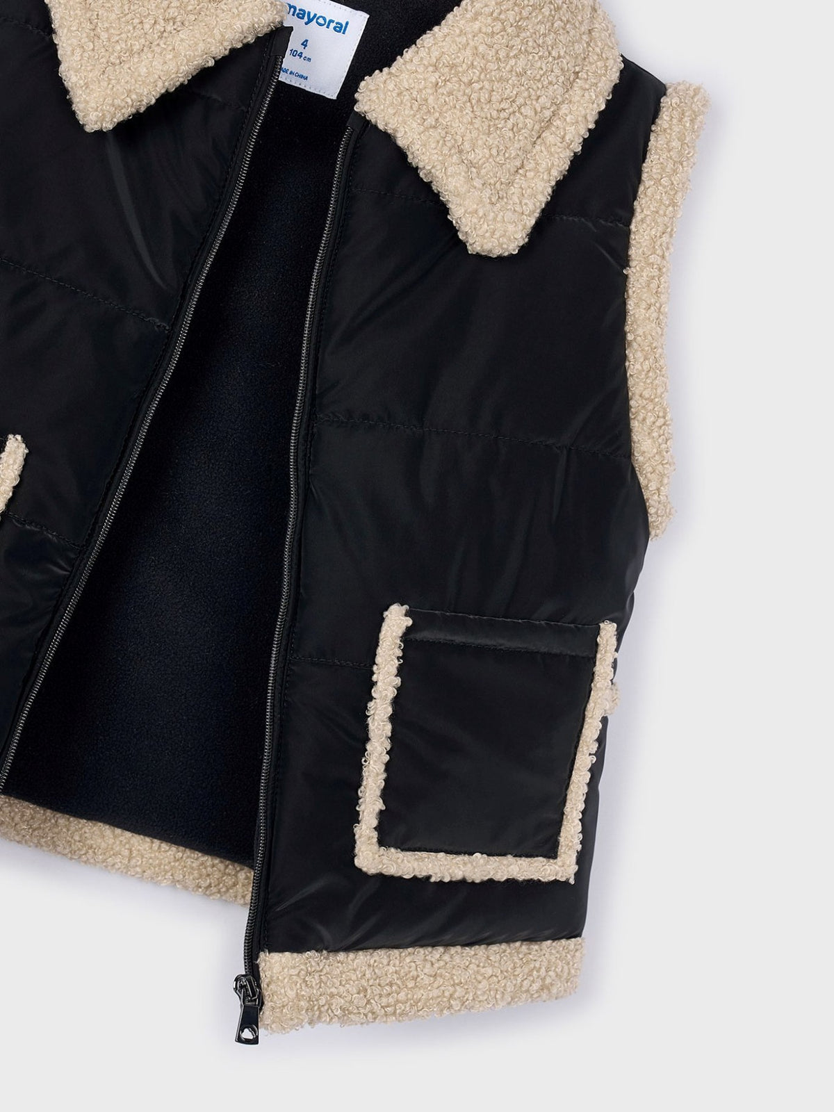 Colete contrastes Preto (Preto)  para Menina - Mayoral