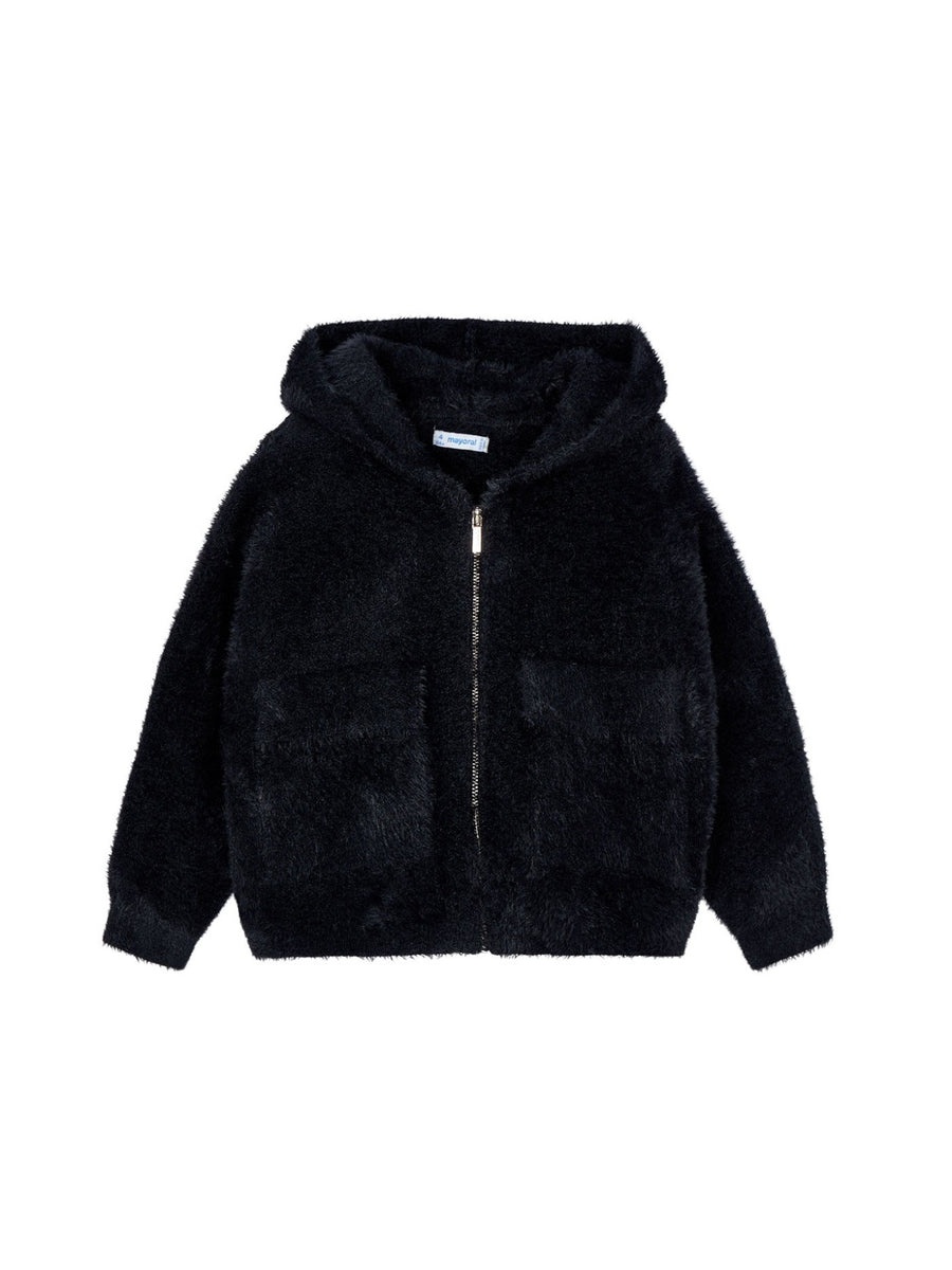 Casaco tricot pelo Preto (Preto)  para Menina - Mayoral