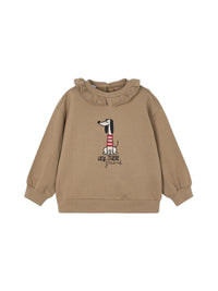 Sweat gola folho Camel (Castanho Claro)  para Menina - Mayoral