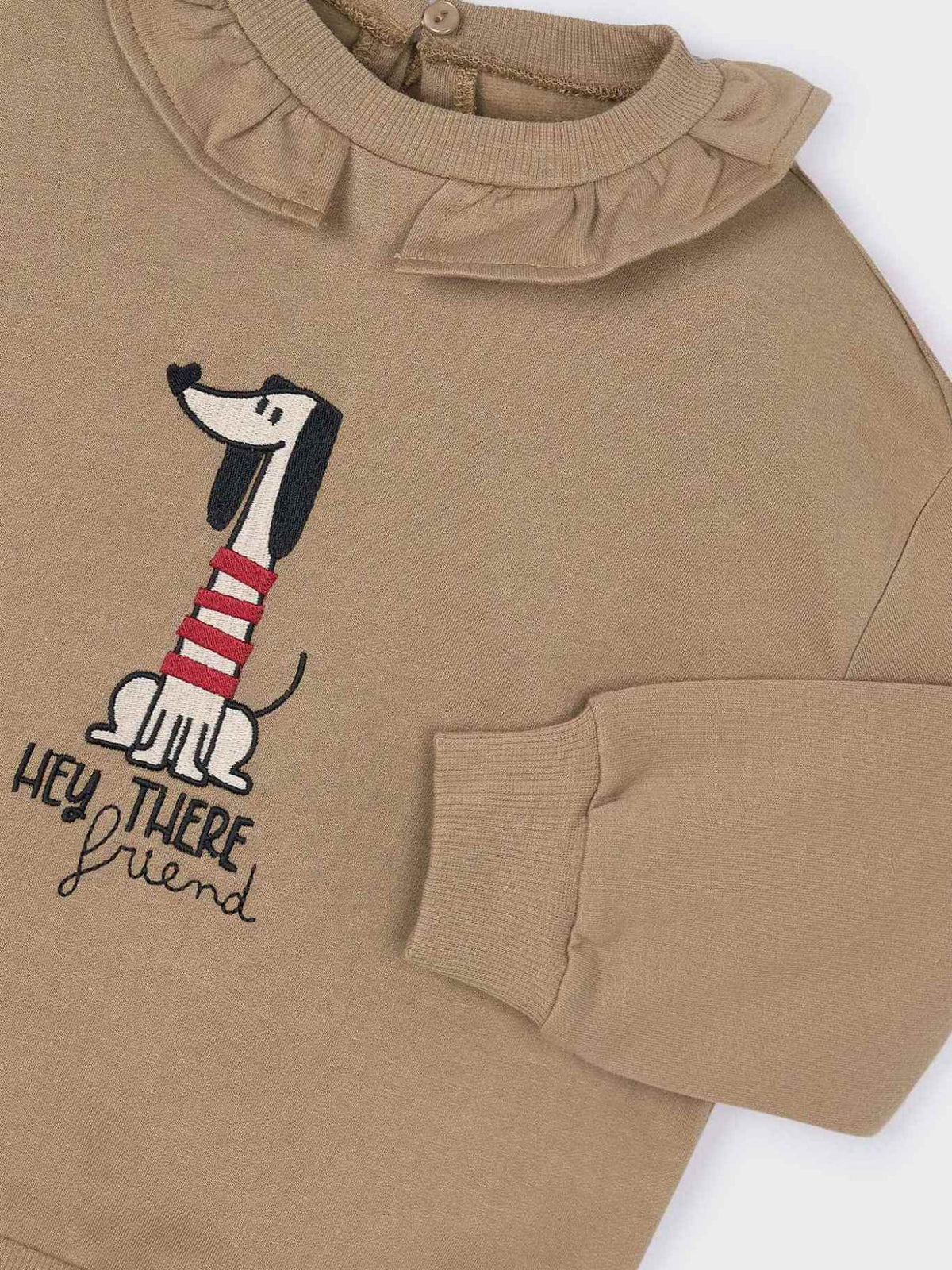 Sweat gola folho Camel (Castanho Claro)  para Menina - Mayoral