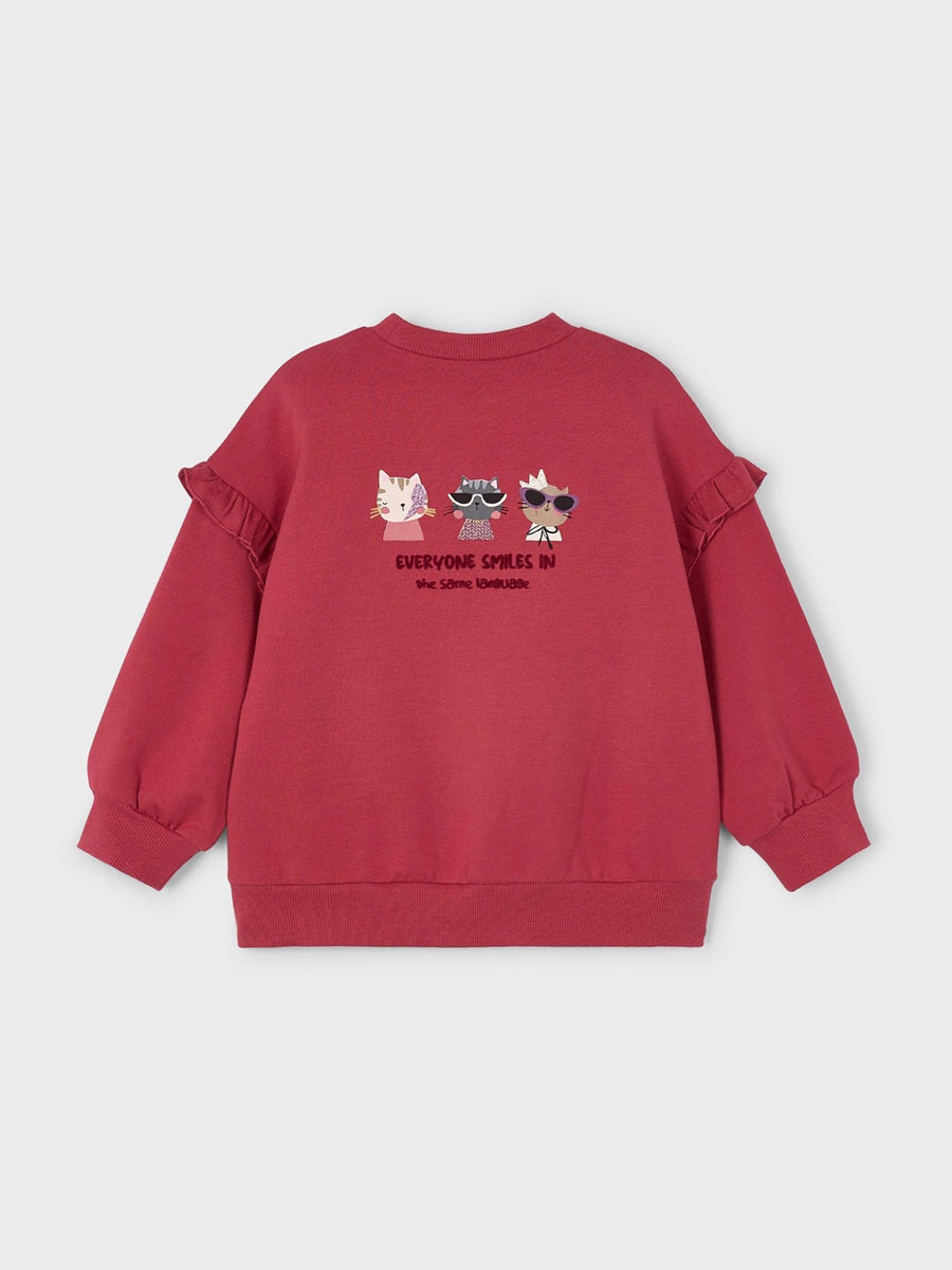 Sweat folho mangas Cereja (Vermelho Escuro)  para Menina - Mayoral