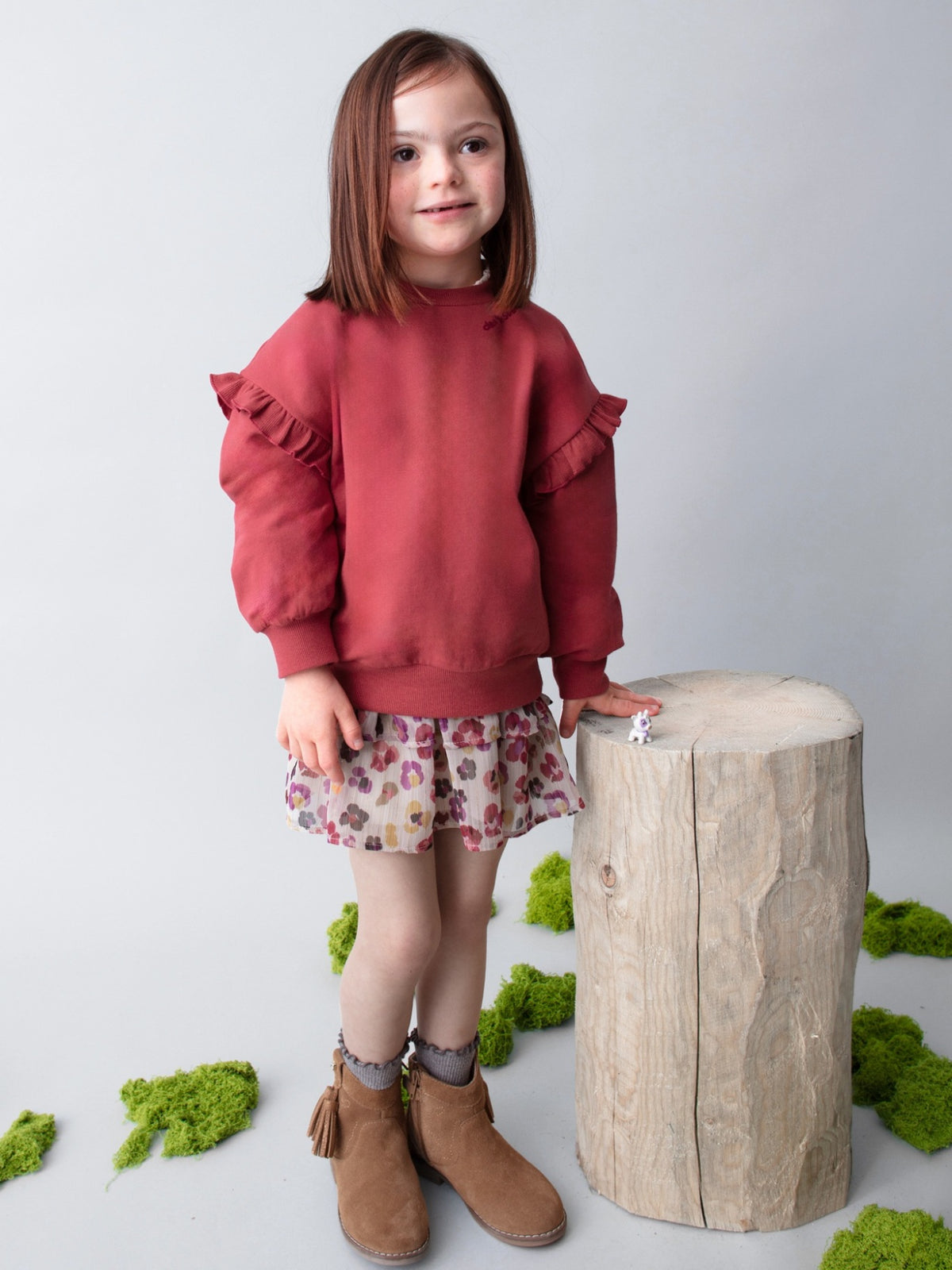 Sweat folho mangas Cereja (Vermelho Escuro)  para Menina - Mayoral