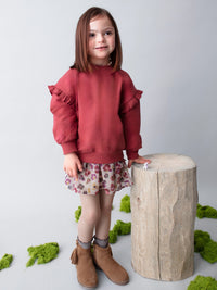 Sweat folho mangas Cereja (Vermelho Escuro)  para Menina - Mayoral