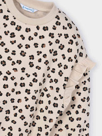 Sweat folho mangas Areia (Bege)  para Menina - Mayoral