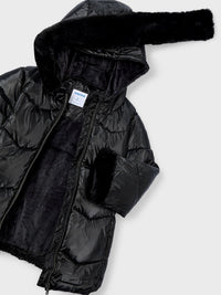 Blusão metalizado cinto Preto (Preto)  para Menina - Mayoral