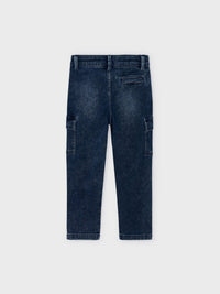 Calça soft denim cargo Blue black (Marinho)  para Menino - Mayoral