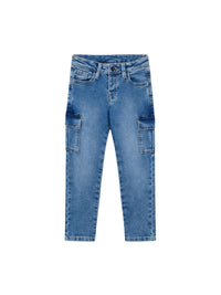 Calça soft denim cargo Base (Ganga)  para Menino - Mayoral