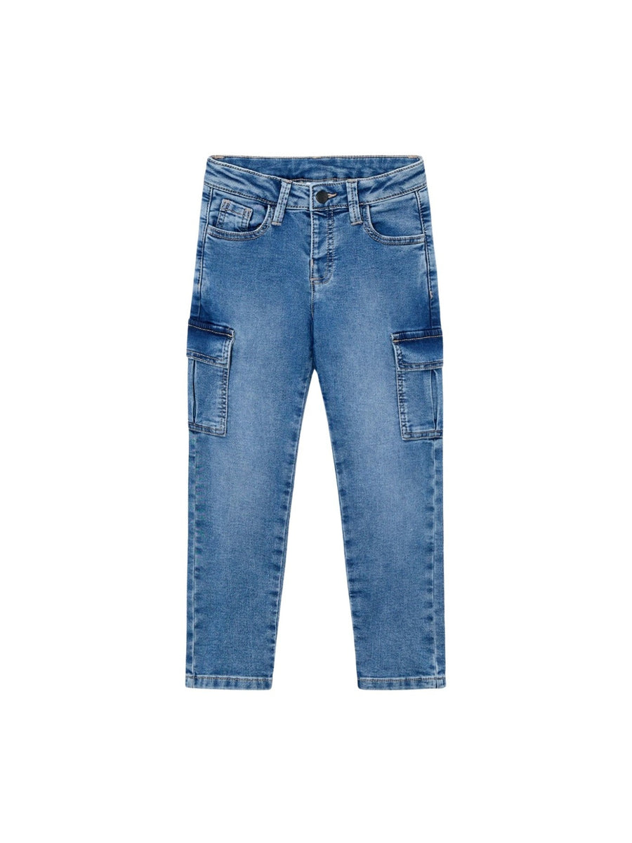 Calça soft denim cargo Base (Ganga)  para Menino - Mayoral
