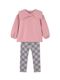 Conj. sweat leggings xadrez Maquilhage (Rosa)  para Menina - Mayoral