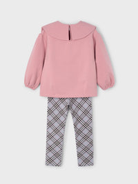 Conj. sweat leggings xadrez Maquilhage (Rosa)  para Menina - Mayoral