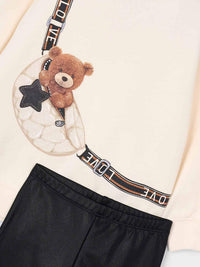 Conj. sweat leggings xadrez Preto (Preto)  para Menina - Mayoral
