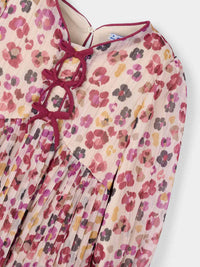 Vestido plissado estampado Cereja (Vermelho Escuro)  para Menina - Mayoral