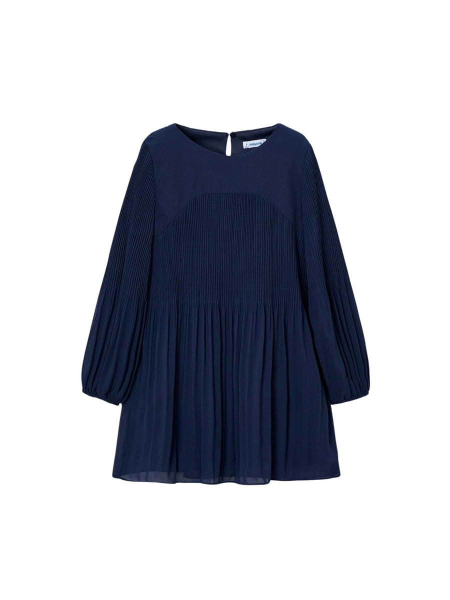 Vestido plissado Marinho (Marinho)  para Menina - Mayoral