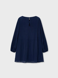 Vestido plissado Marinho (Marinho)  para Menina - Mayoral