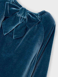 Vestido veludo brilho Oceano (Azul Céu)  para Menina - Mayoral