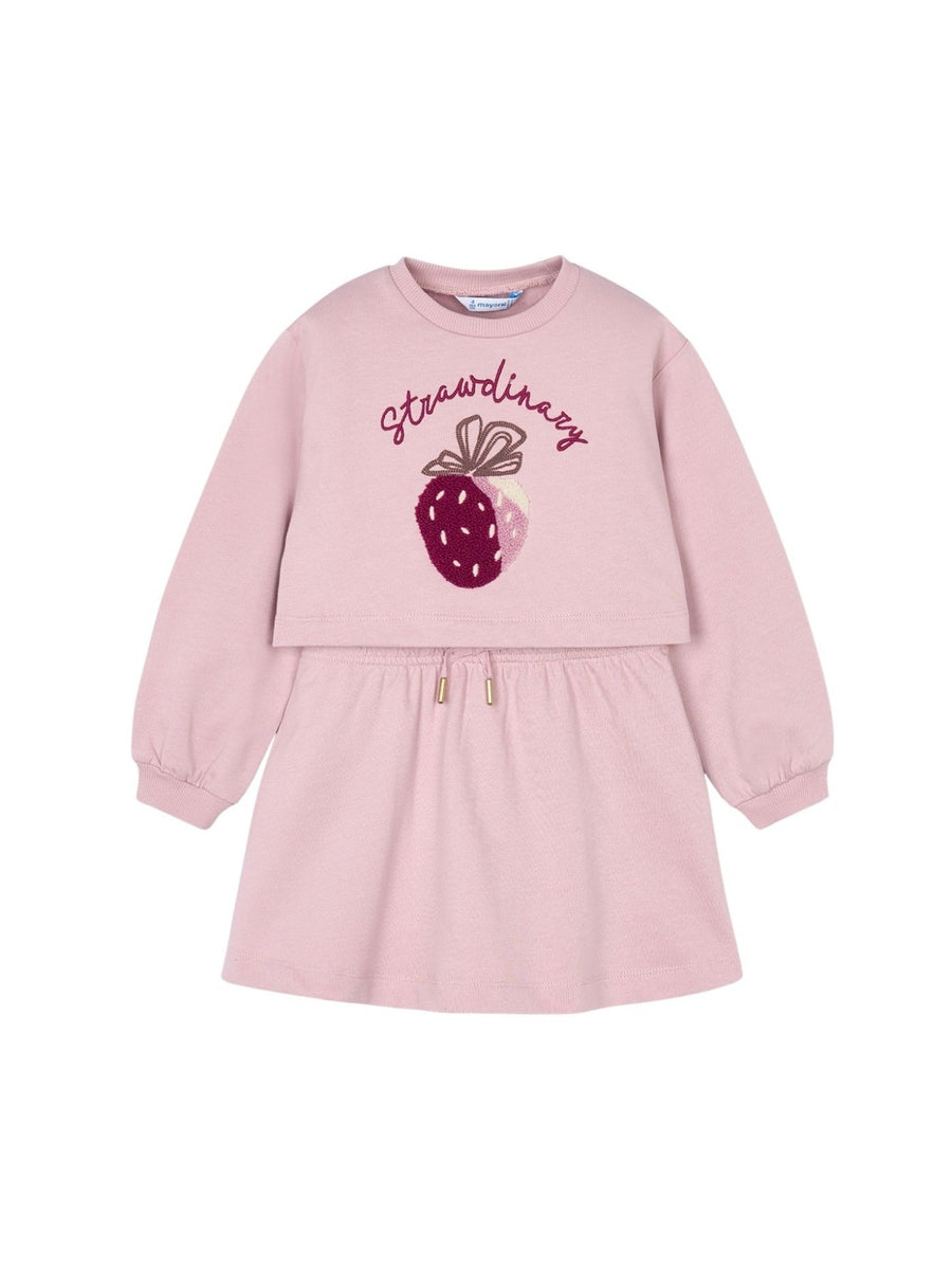 Vestido felpa 2 peças Nude (Rosa)  para Menina - Mayoral