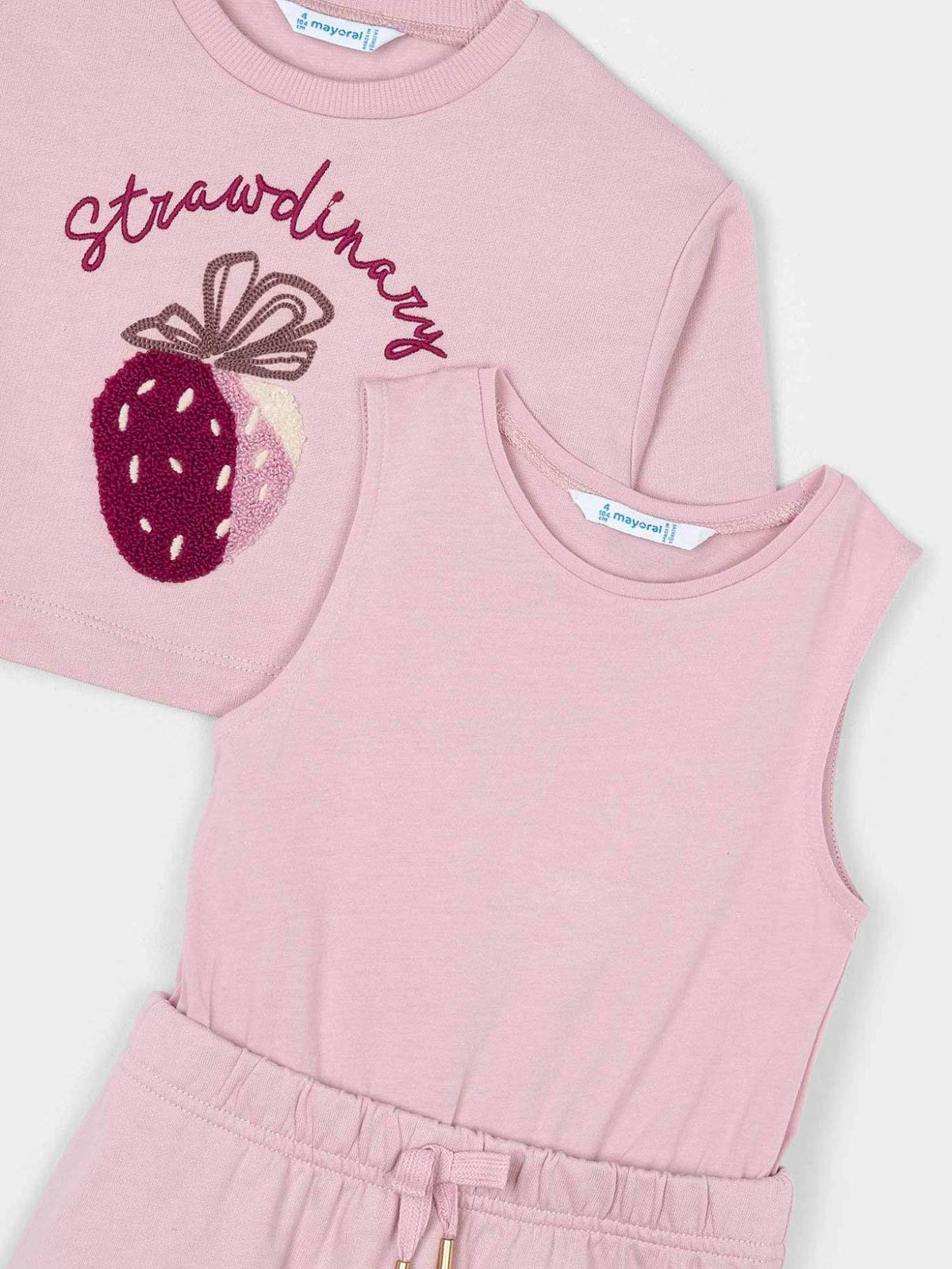 Vestido felpa 2 peças Nude (Rosa)  para Menina - Mayoral