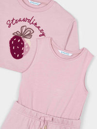 Vestido felpa 2 peças Nude (Rosa)  para Menina - Mayoral