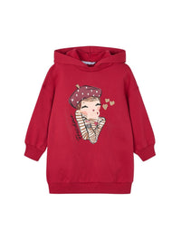 Vestido felpa carapuço Vermelho (Vermelho)  para Menina - Mayoral