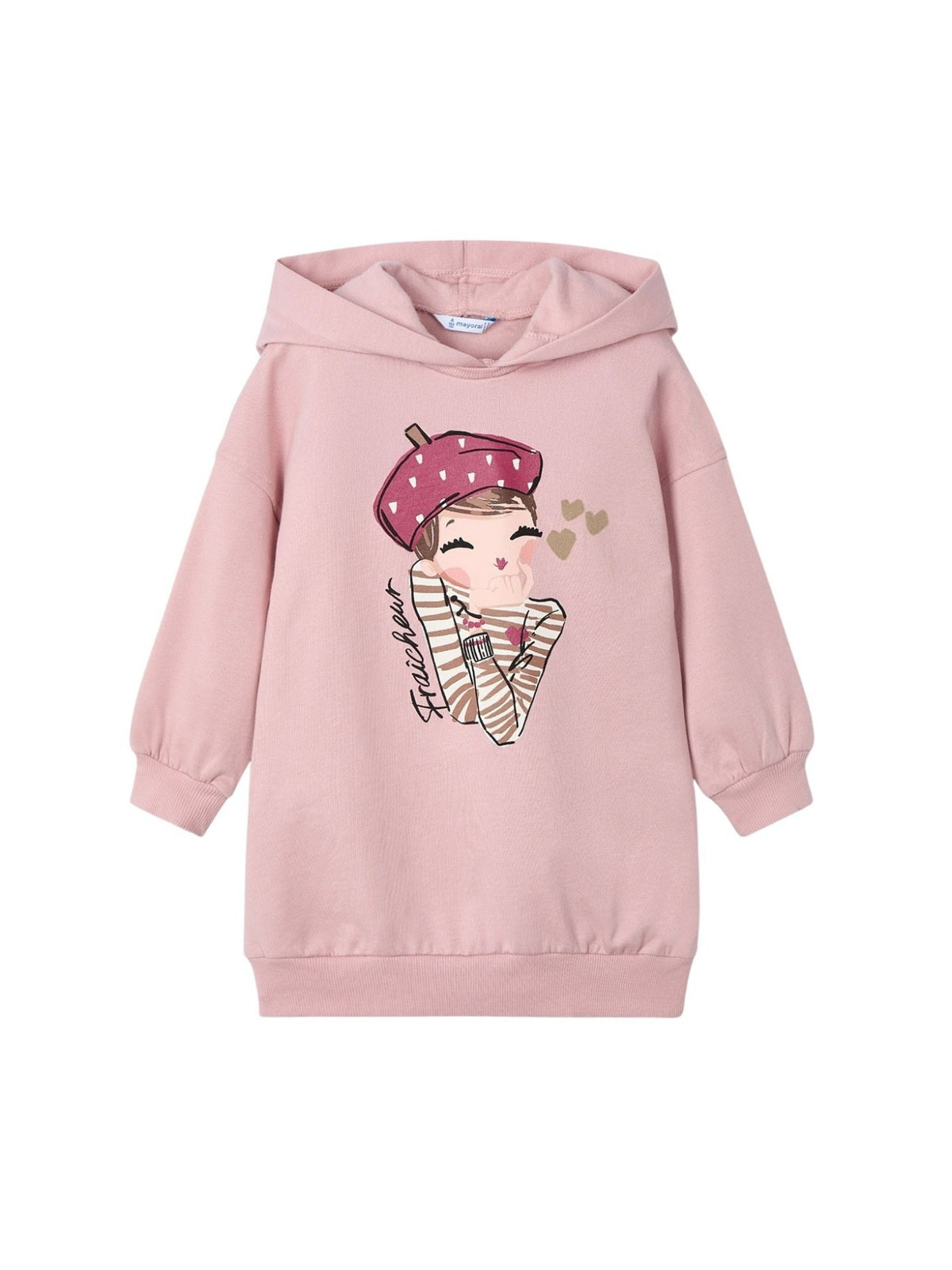 Vestido felpa carapuço Nude (Rosa)  para Menina - Mayoral