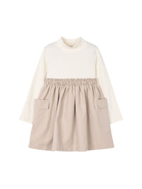 Vestido combinado Areia (Bege)  para Menina - Mayoral