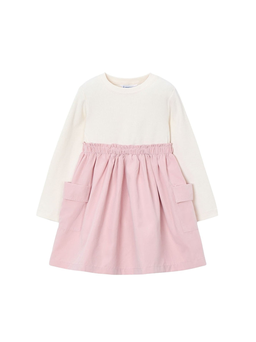 Vestido combinado Nude (Rosa)  para Menina - Mayoral