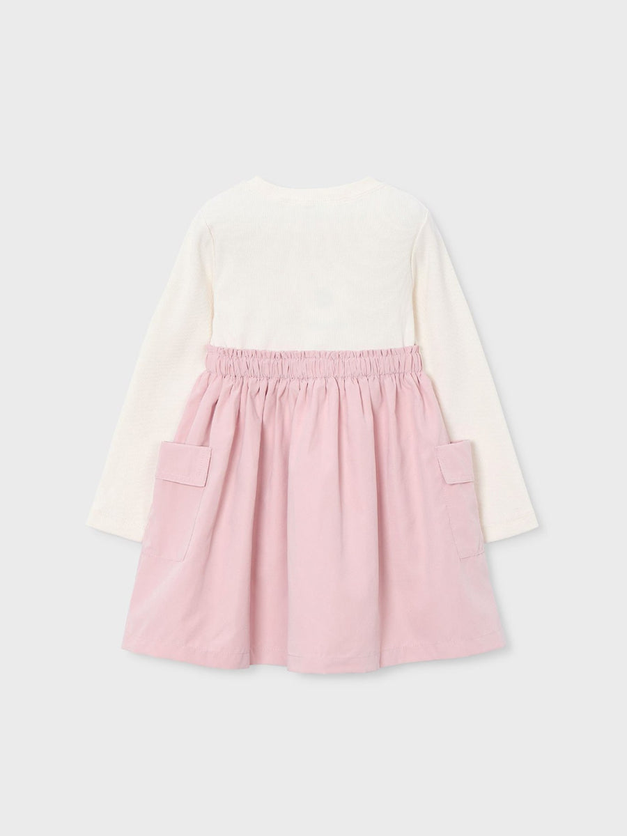 Vestido combinado Nude (Rosa)  para Menina - Mayoral