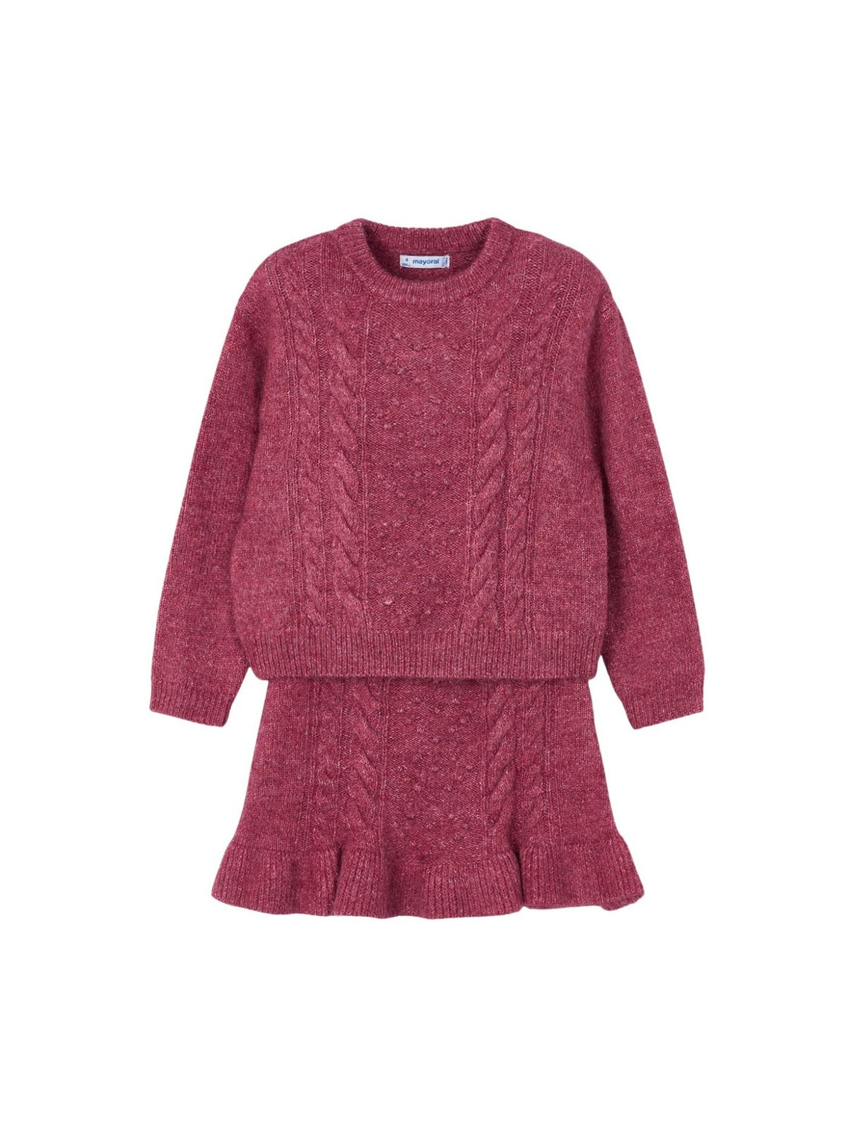 Conj. saia tricô Cereja mez (Vermelho Escuro)  para Menina - Mayoral