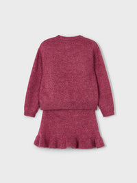 Conj. saia tricô Cereja mez (Vermelho Escuro)  para Menina - Mayoral