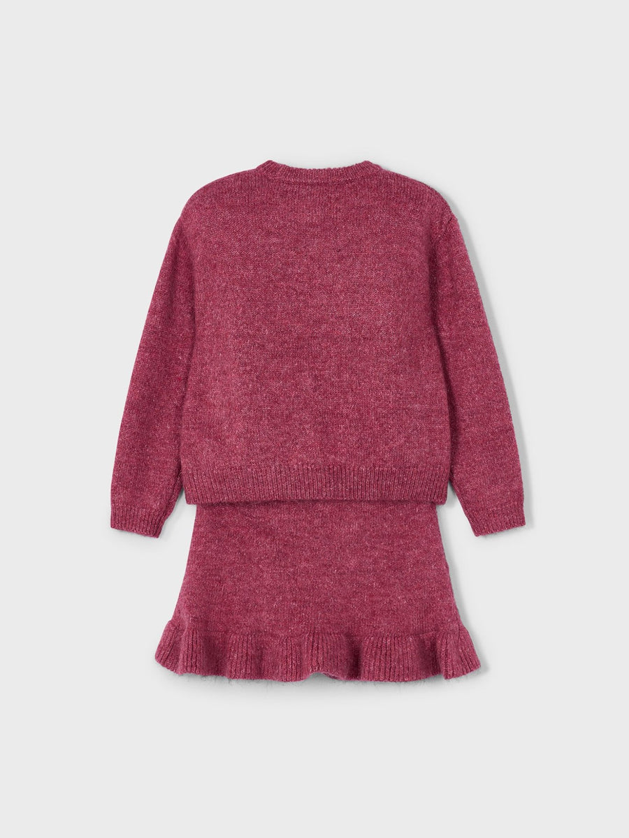 Conj. saia tricô Cereja mez (Vermelho Escuro)  para Menina - Mayoral