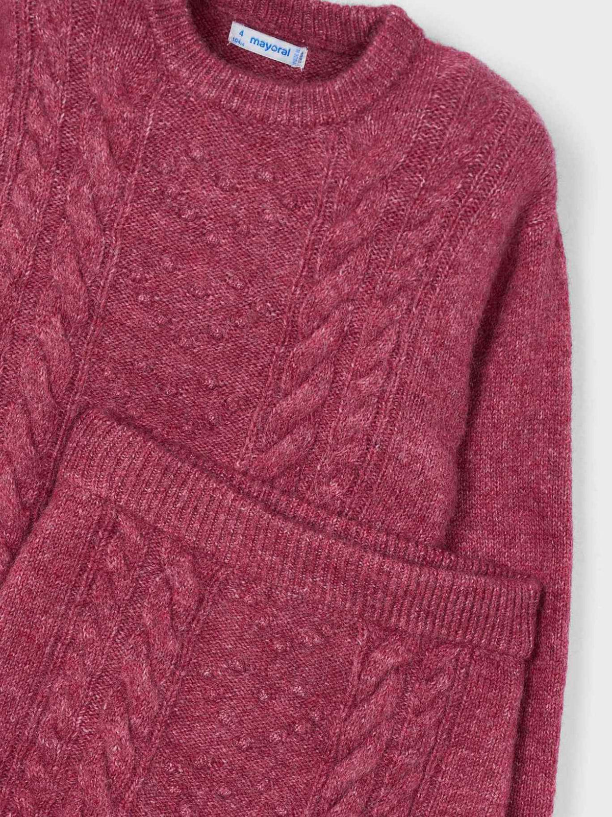 Conj. saia tricô Cereja mez (Vermelho Escuro)  para Menina - Mayoral