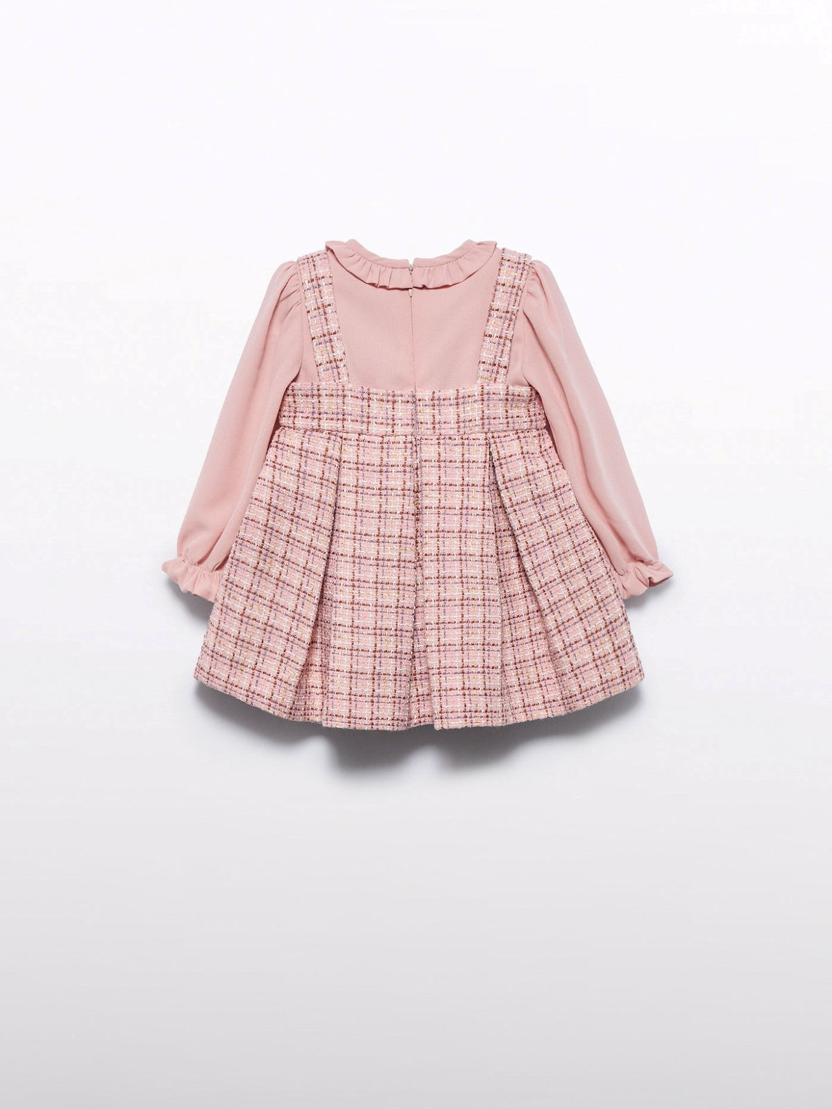 Saia de peito tweed Rosa claro (Rosa Bébé)  para Bebé Menina - Abel & Lula