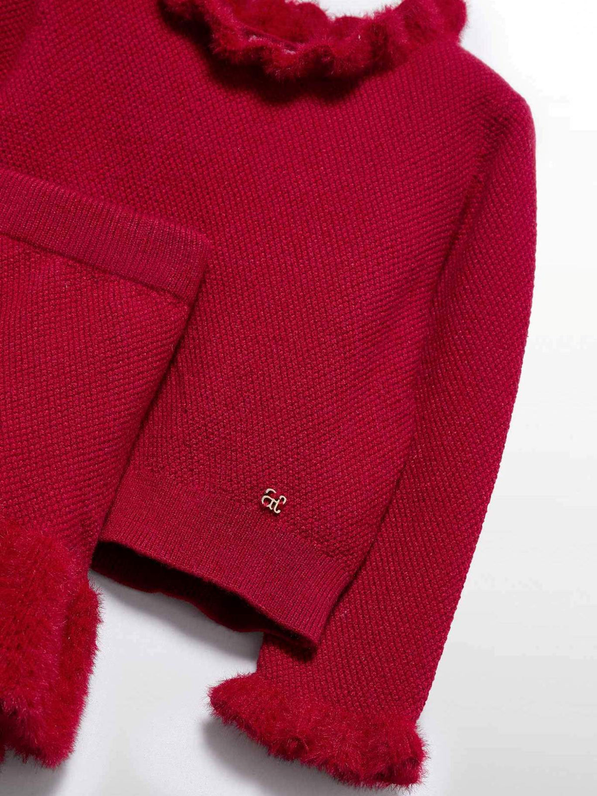 Conj. saia tricô pelo Vermelho (Vermelho)  para Bebé Menina - Abel & Lula