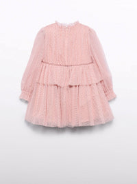 Vestido tule glitter Rosa claro (Rosa Bébé)  para Menina - Abel & Lula