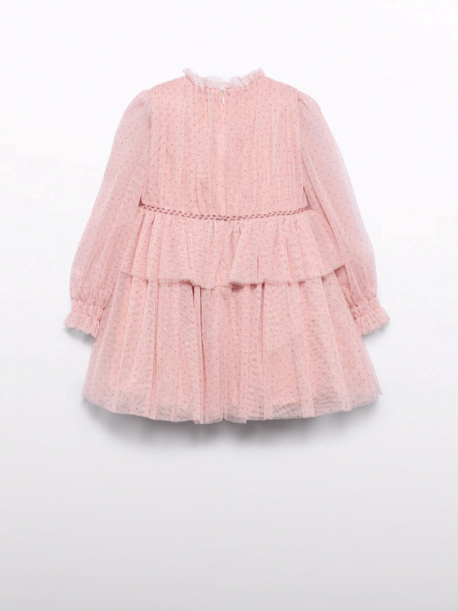 Vestido tule glitter Rosa claro (Rosa Bébé)  para Menina - Abel & Lula