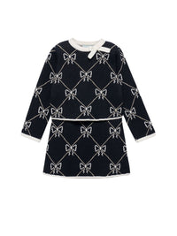 Conj. saia tricô jacquard Preto (Preto)  para Menina - Abel & Lula