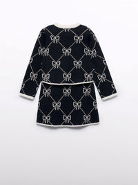 Conj. saia tricô jacquard Preto (Preto)  para Menina - Abel & Lula