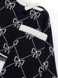 Conj. saia tricô jacquard Preto (Preto)  para Menina - Abel & Lula