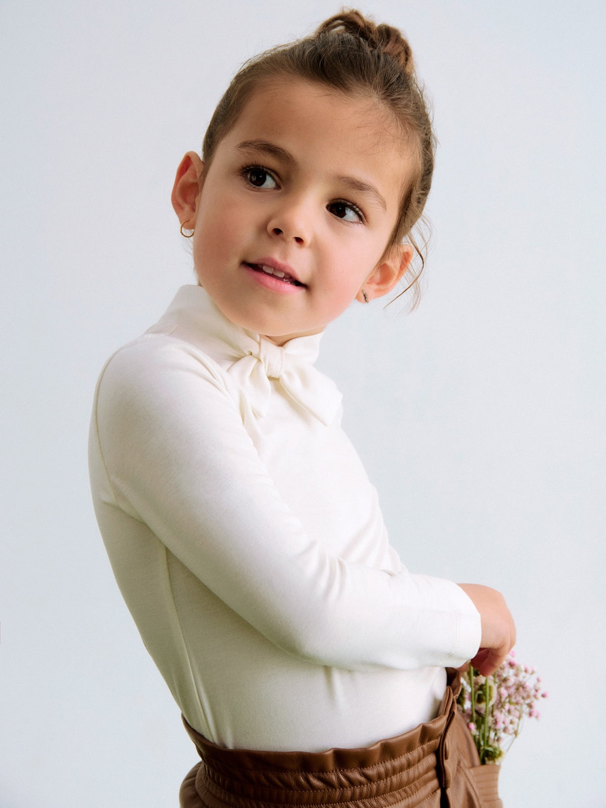 Camisola viscose laçada Creme (Creme / Pérola)  para Menina - Abel & Lula