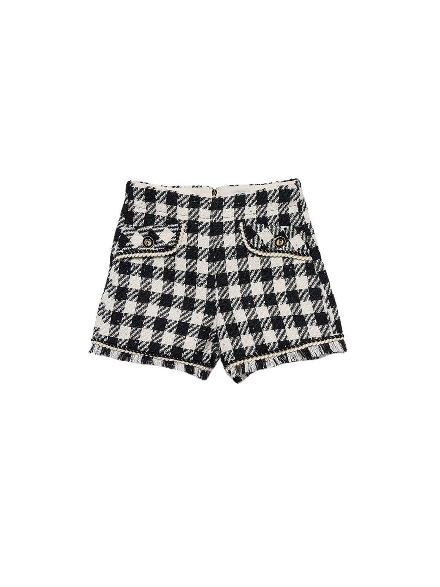 Bermuda vichy lantejoulas Preto (Preto)  para Menina - Abel & Lula