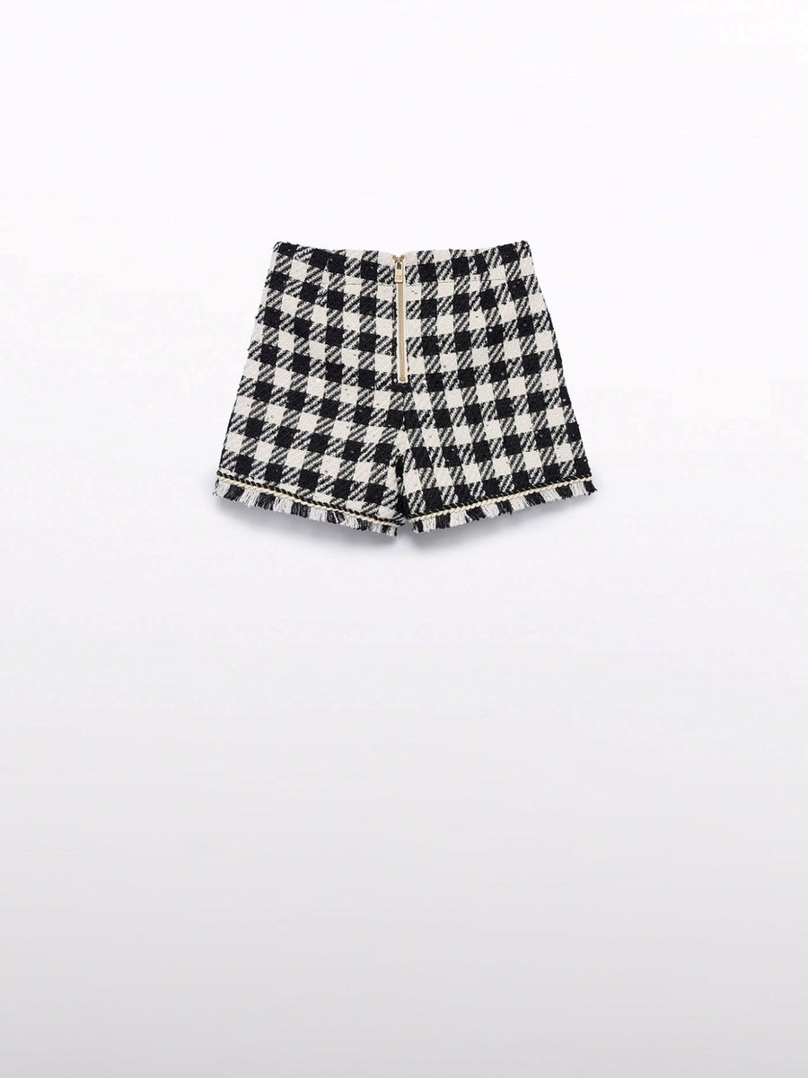 Bermuda vichy lantejoulas Preto (Preto)  para Menina - Abel & Lula