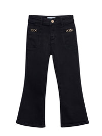 Calça denim flare Preto (Preto)  para Menina - Abel & Lula