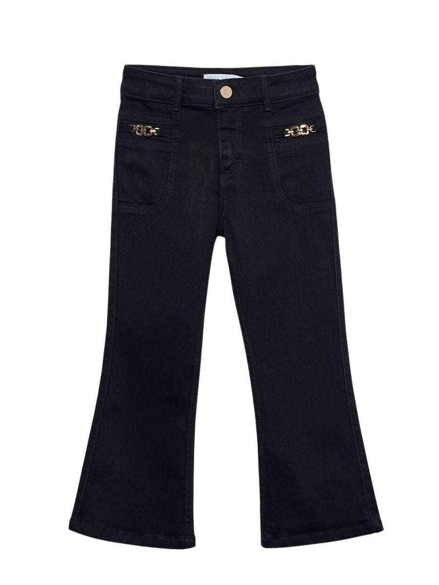 Calça denim flare Preto (Preto)  para Menina - Abel & Lula