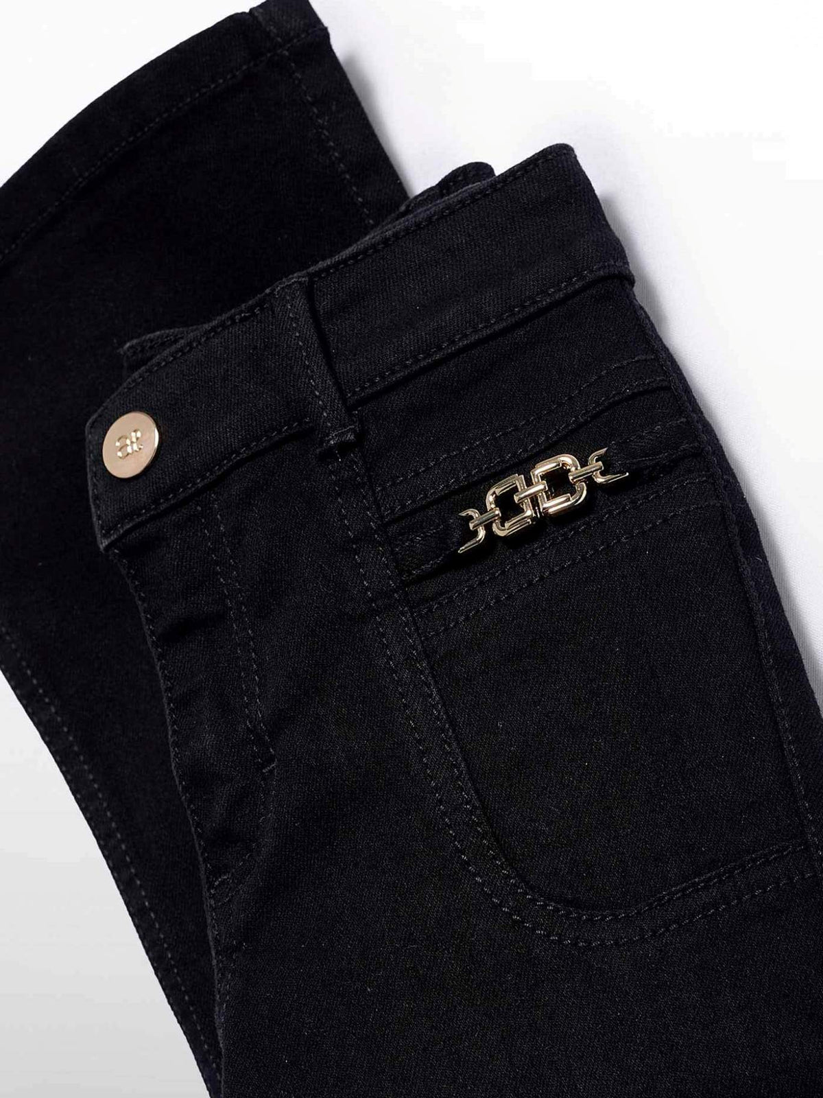 Calça denim flare Preto (Preto)  para Menina - Abel & Lula