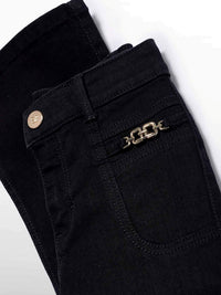 Calça denim flare Preto (Preto)  para Menina - Abel & Lula