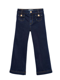 Calça denim palazzo Escuro (Marinho)  para Menina - Abel & Lula