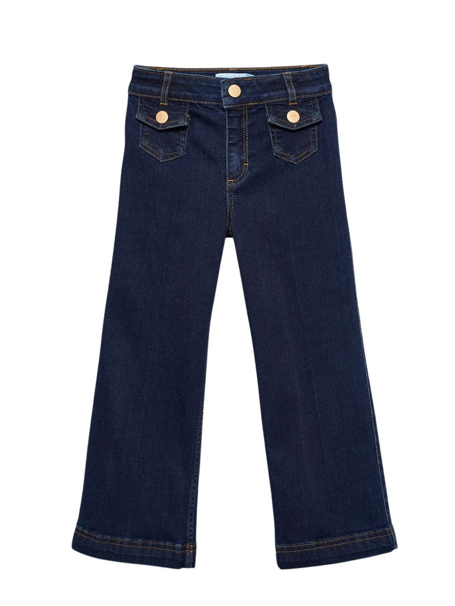 Calça denim palazzo Escuro (Marinho)  para Menina - Abel & Lula