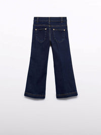 Calça denim palazzo Escuro (Marinho)  para Menina - Abel & Lula