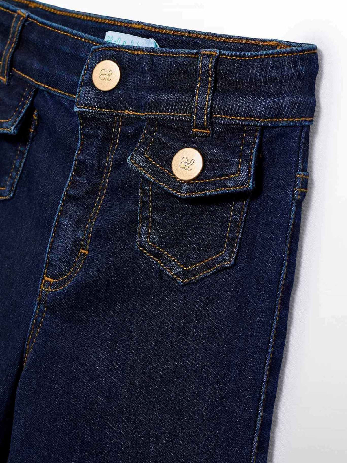 Calça denim palazzo Escuro (Marinho)  para Menina - Abel & Lula